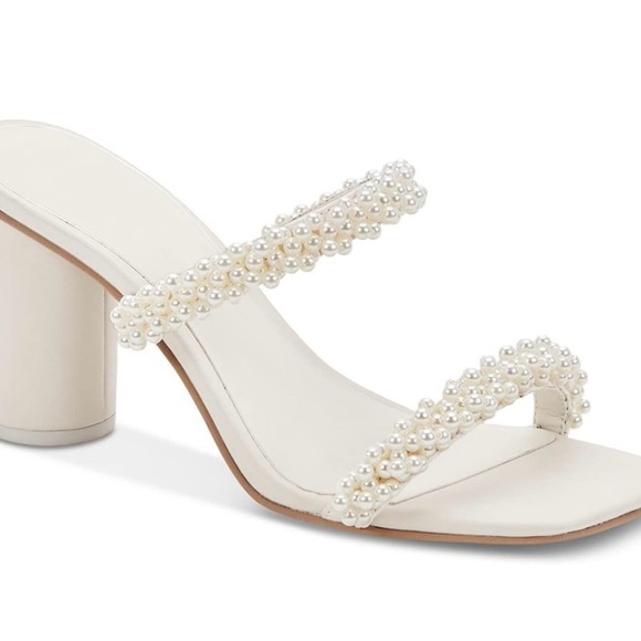 Strappy Pearl Block Heeled Sandals - Picture 2 of 2